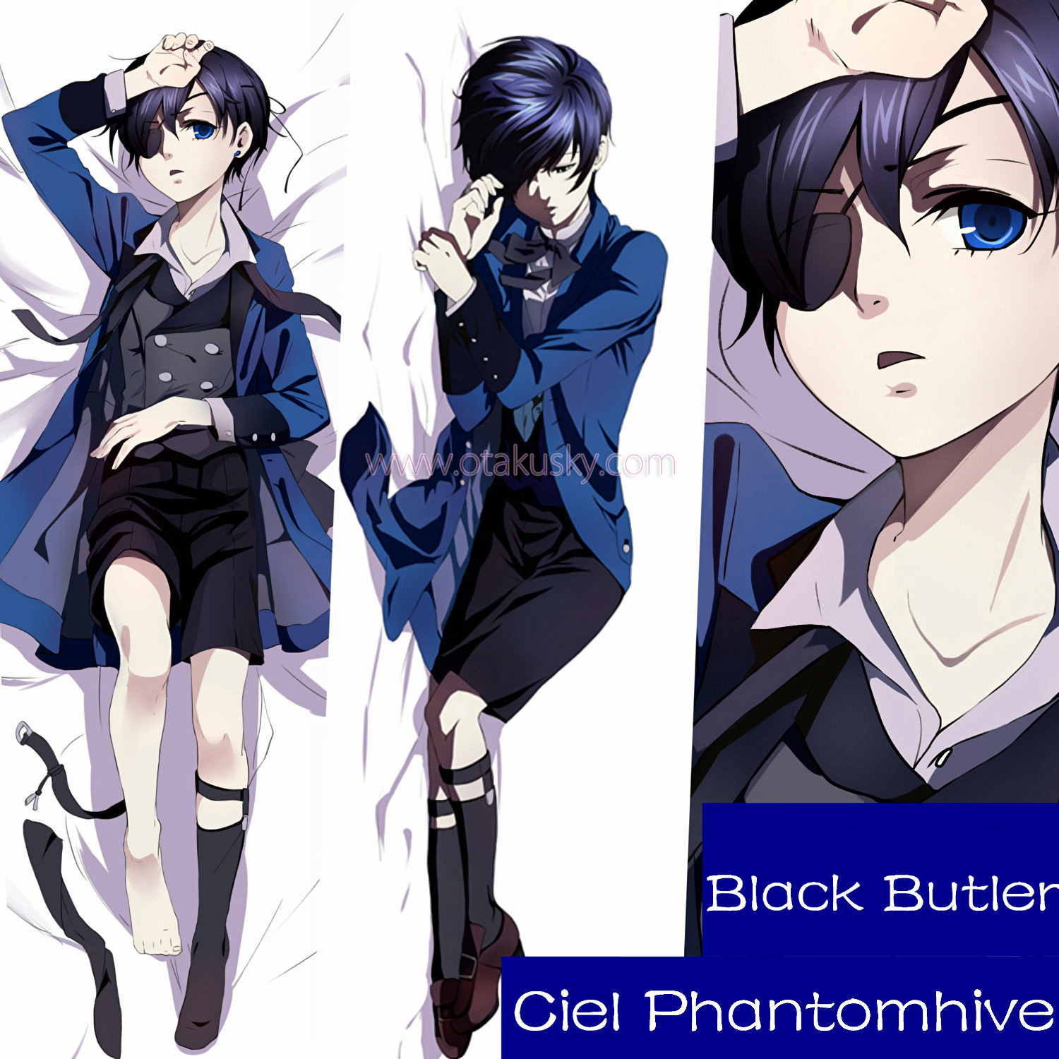 Black Butler Kuroshitsuji Dakimakura Ciel Phantomhive Body Pillow Case 02