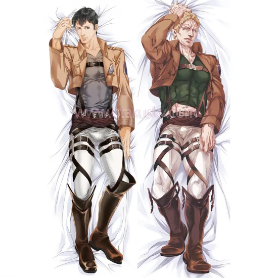 Attack on Titan Dakimakura Bertolt Hoover Reiner Braun Body Pillow Case - Click Image to Close