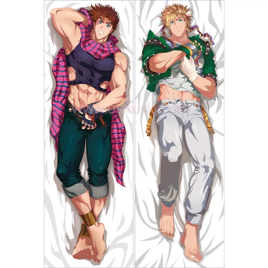 JoJo's Bizarre Adventure Dakimakura Jonathan Joestar Caesar Zeppeli Body Pillow Case - Click Image to Close