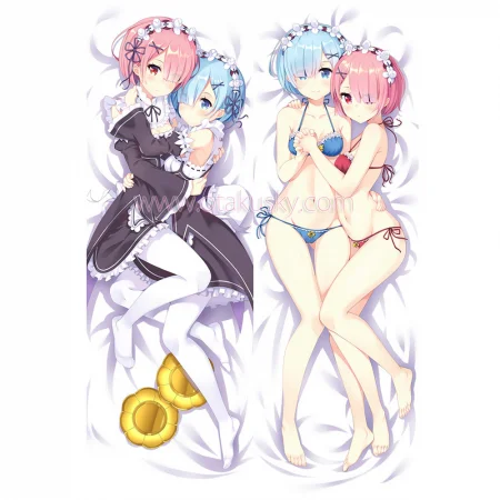 Re:Zero Dakimakura Rem Ram Body Pillow Case 05