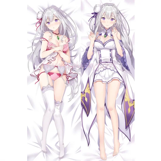 Re:Zero Dakimakura Emilia Body Pillow Case 03 - Click Image to Close