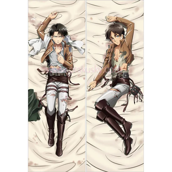 Attack on Titan Dakimakura Levi Eren Yeager Body Pillow Case 05 - Click Image to Close