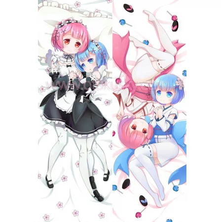 Re:Zero Dakimakura Rem Ram Body Pillow Case 02