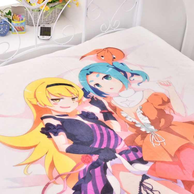 Bakemonogatari Shinobu Oshino Yotsugi Ononoki Bedsheet - Click Image to Close