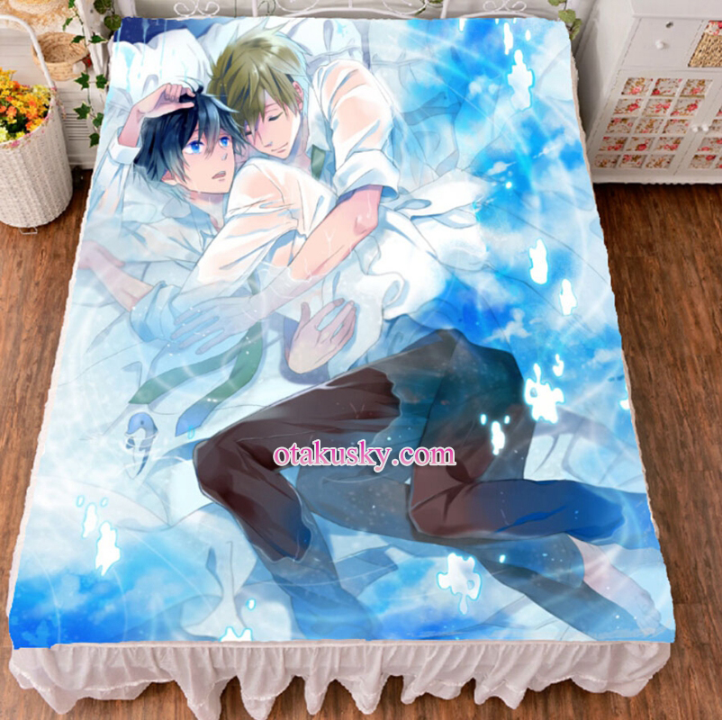 Free Haruka Nanase Makoto Tachibana Anime Bed Sheet Summer Quilt Blanket Custom 02 Free Haruka Nanase Makoto Tachibana Anime Bed Sheet Summer Quilt Blanket Custom 02