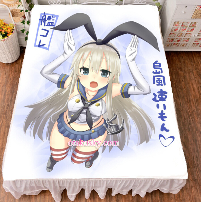 Kantai Collection Shimakaze Anime Girl Bed Sheet Summer Quilt Blanket Custom Kantai Collection Shimakaze Anime Girl Bed Sheet Summer Quilt Blanket Custom