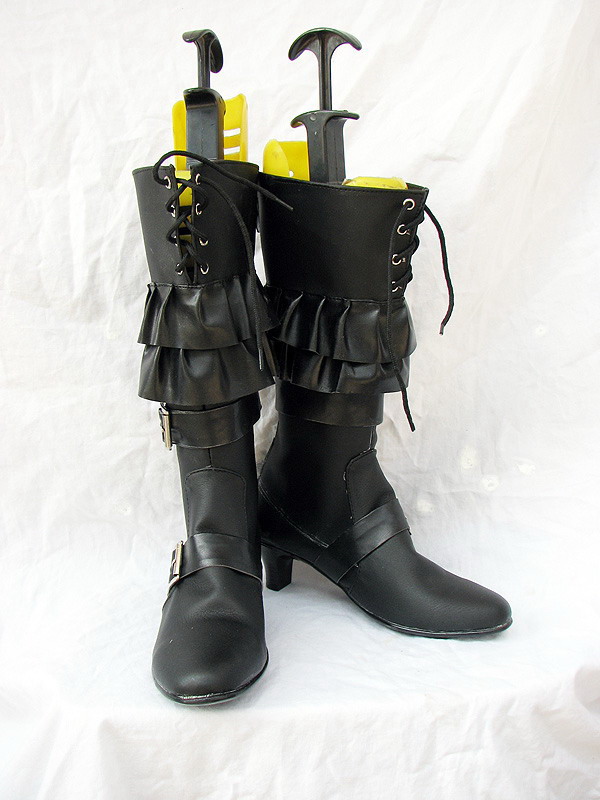 BJD Style Black Cosplay Boots 08 BJD Style Black Cosplay Boots 08