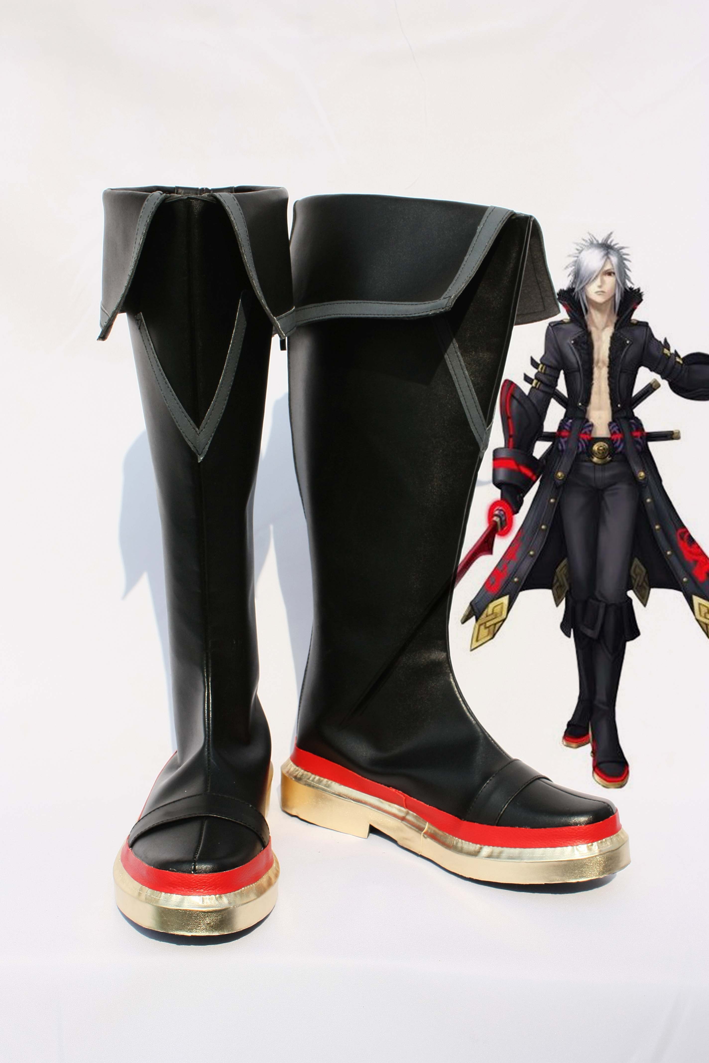 Phantasy Star Black Cosplay Boots 02