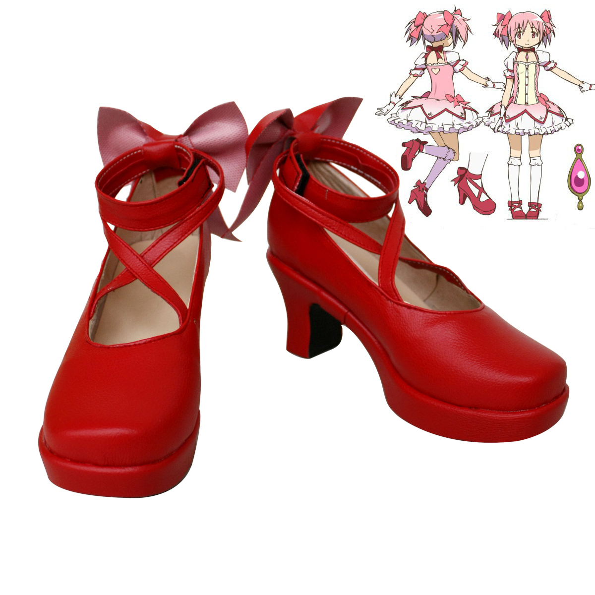 Puella Magi Madoka Magica Madoka Kaname Cosplay Shoes