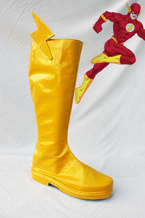 The Flash Yellow Cosplay Boots - Click Image to Close