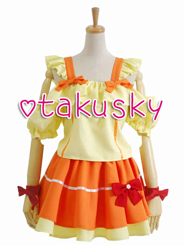 Macross Frontier Ranka Lee Orange Cosplay Dress