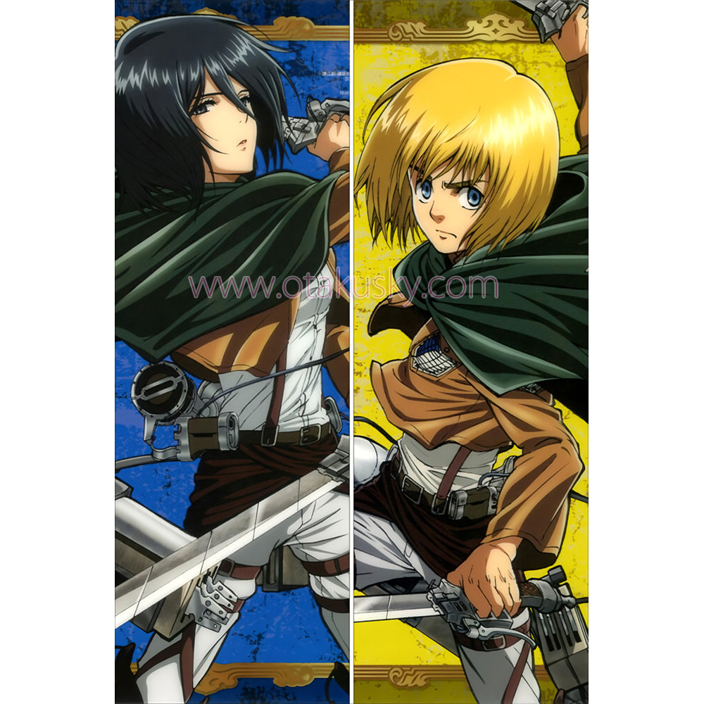 Attack on Titan Dakimakura Armin Arlert Mikasa Ackerman Body Pillow Case 02