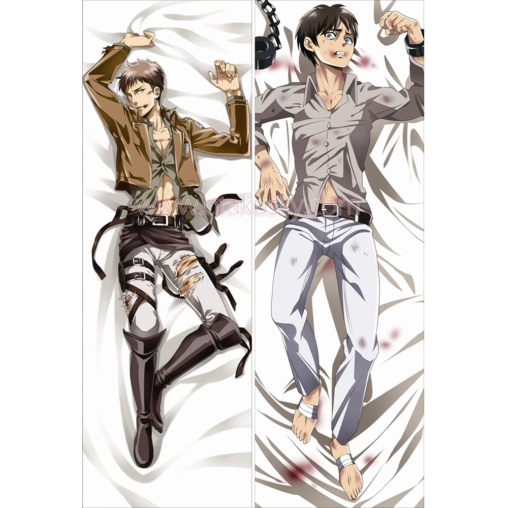 Attack on Titan Dakimakura Eren Yeager Jean Kirstein Body Pillow Case 02