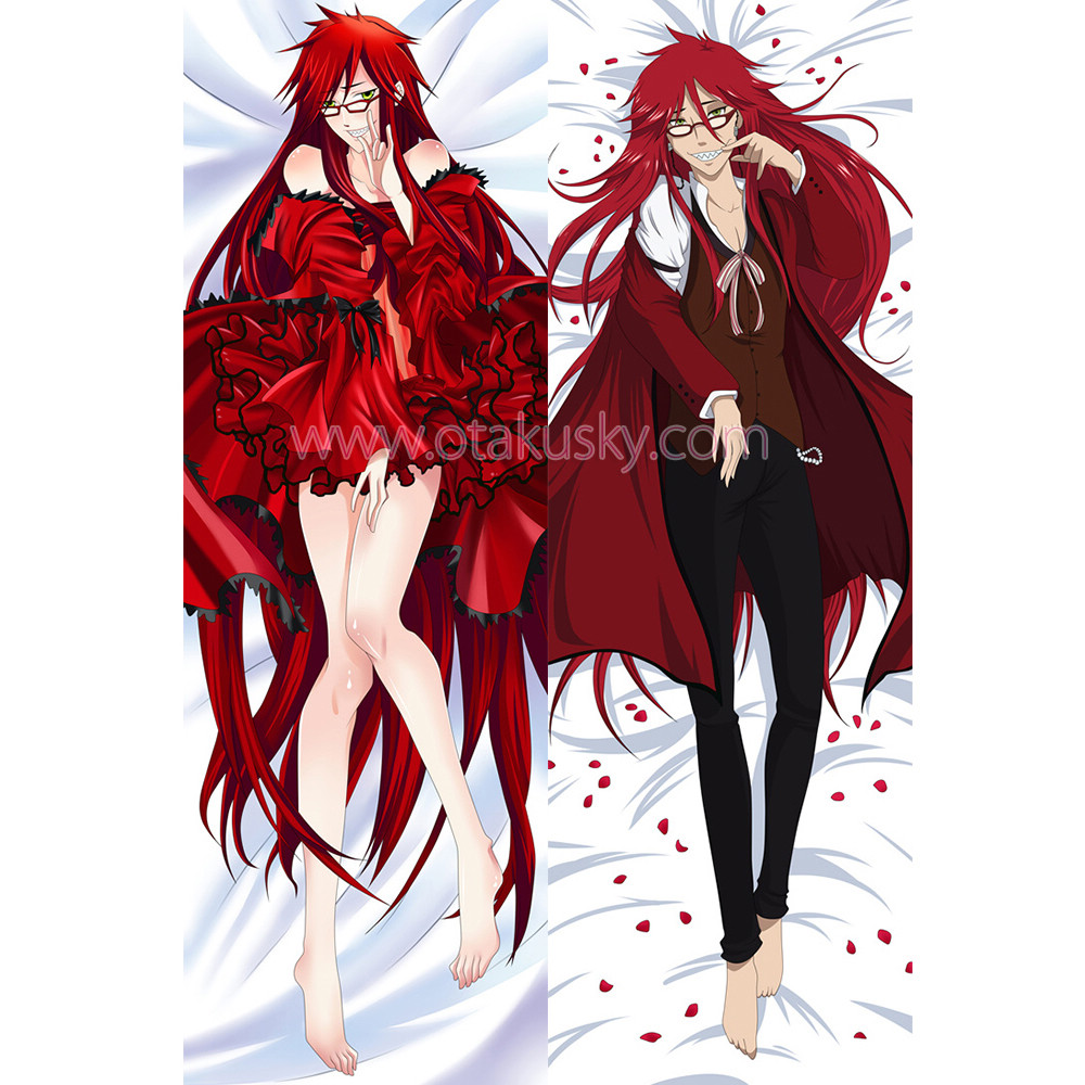 Black Butler Kuroshitsuji Dakimakura Grell Sutcliff Body Pillow Case