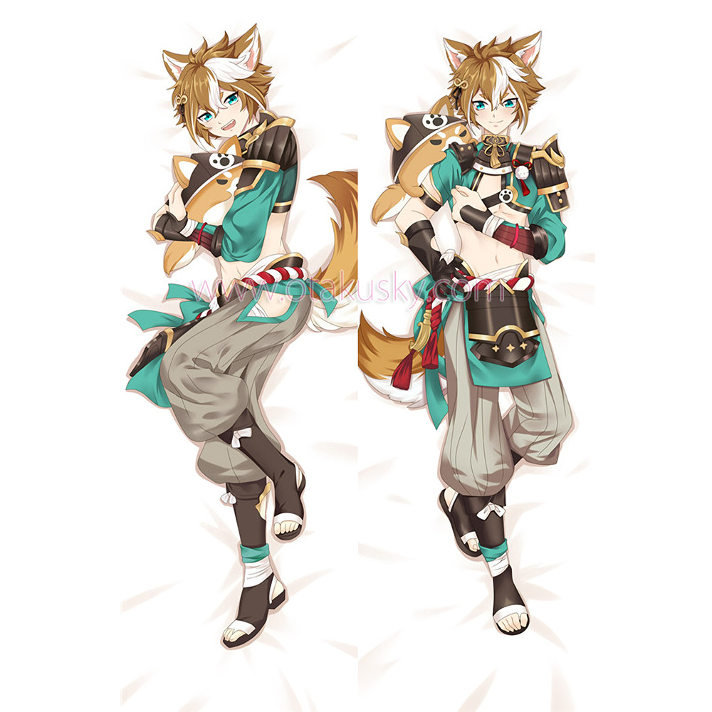 Genshin Impact Dakimakura Gorou Body Pillow Case 05