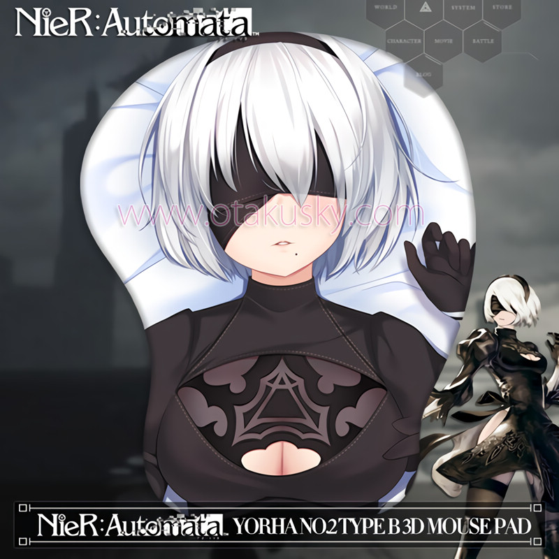 2way NieR: Automata YoRHa 2B Anime 3D Mouse Pad Mat Wrist Rest 2way NieR: Automata YoRHa 2B Anime 3D Mouse Pad Mat Wrist Rest